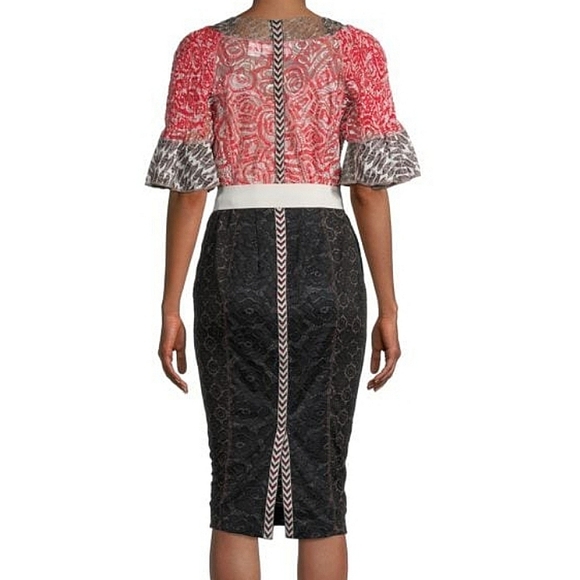 1 Left! NWT BYRON LARS | Colorblock Lace Portrait Dress - Picture 8 of 8